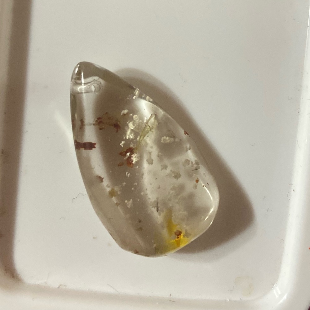 🔮Phantom quartz ghost crystal stone + orange white yellow inclusions 1 of a KIND